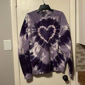 Urban Renewal heart tie dye crew neck sweatshirt